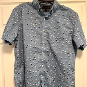 Banana Republic Men's Blue Patterned Casual Shirt